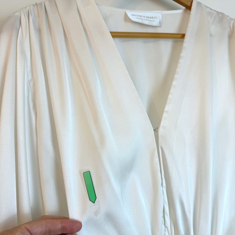 Bronx & Banco White Silk Bedouin Mini Dress M US 6 Bridal Engagement No Belt - Picture 6 of 13